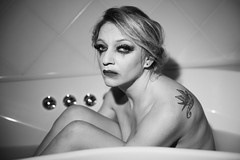 Irene P. Ravaged In The BathTub B&W 08Dic2021