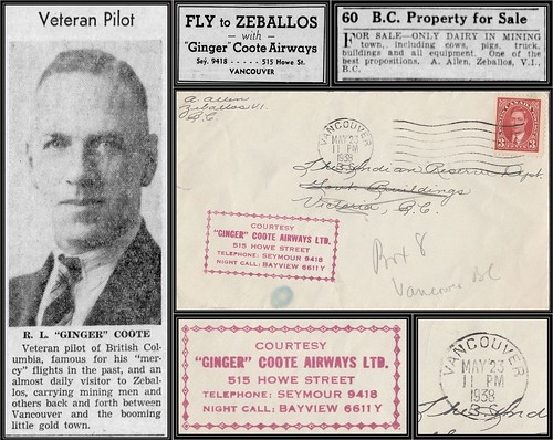 British Columbia / B.C. Postal History / Courtesy Air Mail via 