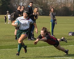 Varsity Match between the University of Leicester Women's Rugby - De Montfort University Rugby teams.