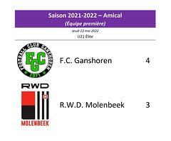 Saison 2021-2022 - U21 - F.C. Ganshoren - R.W.D.M. : 4-3 (amical)