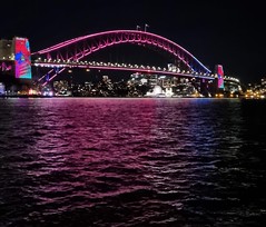 Sydney Harbour Bridge and Opera House in Vivid light festival 2022