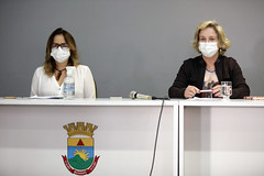 Coletiva da Sec. de Saúde Cláudia Navarro e da Sec. Ajunta de Saúde Taciana Malheiros, sobre atendimento pediátrico em Belo Horizonte - 10/06/2022.