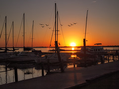 Sunset over Chandler's Landing Marina