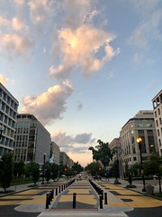 Black Lives Matter Plaza and sunset clouds, 16th Street NW, Washington, D.C.