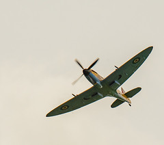 Haworth 1940s weekend Spitfire fly over