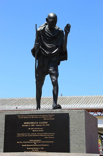 Mohandas Karamchand Ghandi Sculpture By Zlatko Paunov & Steven Lowe, Embarcadero, San Francisco, California, USA.