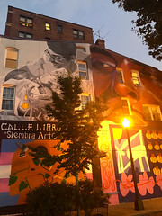 Murals at twilight, Corcoran Street NW, Dupont Circle, Washington, D.C.