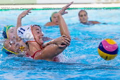 19th FINA World Championships. Waterpolo.  Woman. 5a6. España-Australia. Julio 2022.