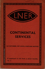 LNER Continental Timetables, 3 October 1937