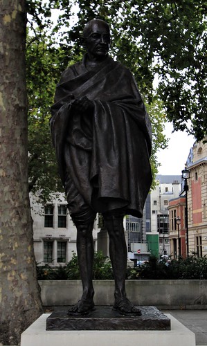 Statue Of Mahatma Gandhi By Philip Jackson, Parliament Square, City Of Westminster, London, England.