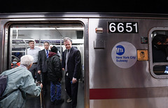 NYC Transit Leadership Ride Subway to Ensure New Public Safety Announcements are Playing on Trains