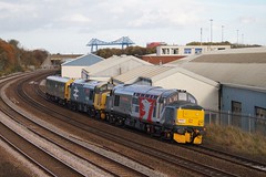 Class 37's (37901+37418) & 'Caroline' 975025 in Teesside (26.10.2022)