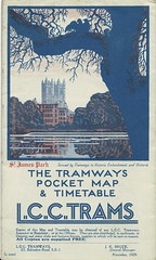 London County Council Tramways map & timetable, November 1929