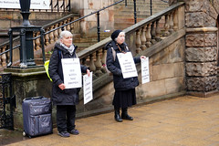 Edinburgh women in black protest 2022.