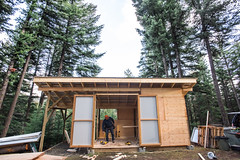 Tyaughton Cabin Shed walls and completion with Mike Danielle and Juneau Sept 25 26 27 28 2018