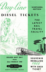 British Railways, North Eastern Region : Day-Line Diesel Tickets, 1959 : leaflet and badge