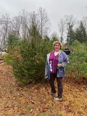 Linda with our Chritmas Tree