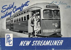 Solid Riding Comfort - PCC new streamliner : booklet issued by Transit Research Corporation, NYC, for the Philadelphia Transportation Company, c1947