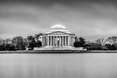 Long exposure shot of the Jefferson Memorial, Washington DC
