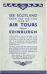 Air Tours from Edinburgh ; SMT Airline leaflet, c1933/4