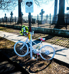 Ghost Bike by St Raymond's Cemetery