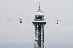 Barcelona Cable Cars Crossing.
