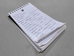Shopping list on a notepad