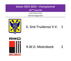 Saison 2022-2023 - U21 Pro League - J16 - K. Sint-Truidense V.V. - R.W.D.M. : 1-2 (championnat)