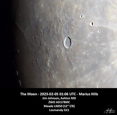 The Moon - 2023-03-05 01:06 UTC - Marius Hills