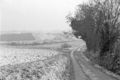 Drive through snowy countryside, January 2023.