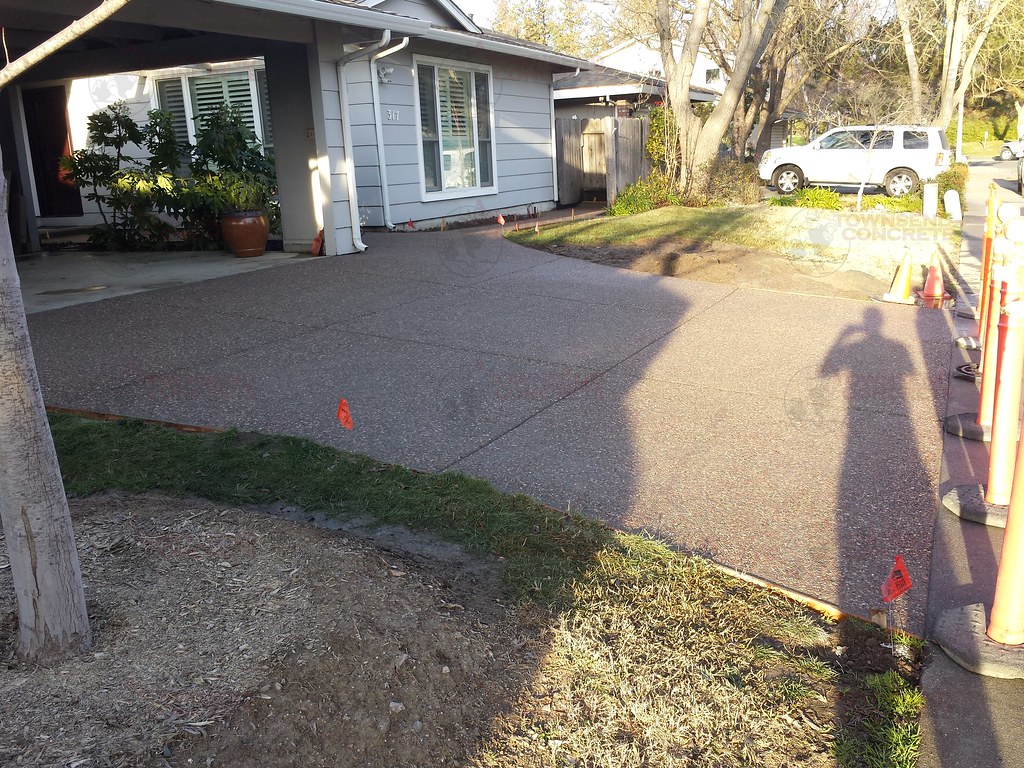 Exposed Aggregate Concrete Driveway Replacement In Davis