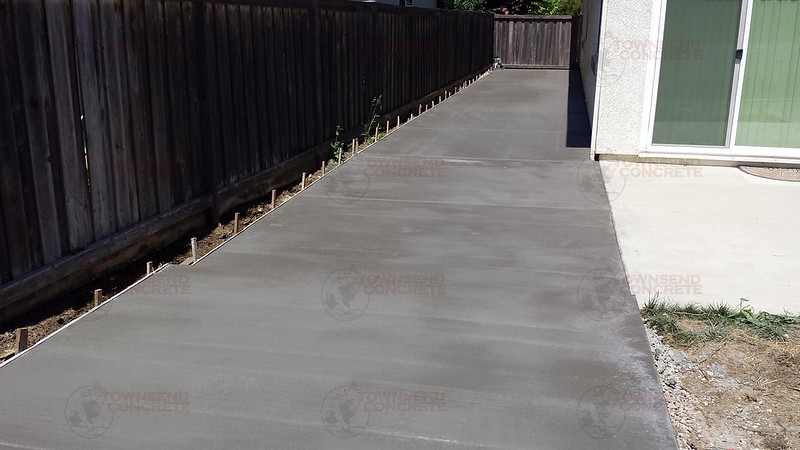 All New Concrete Side Yard In Vacaville