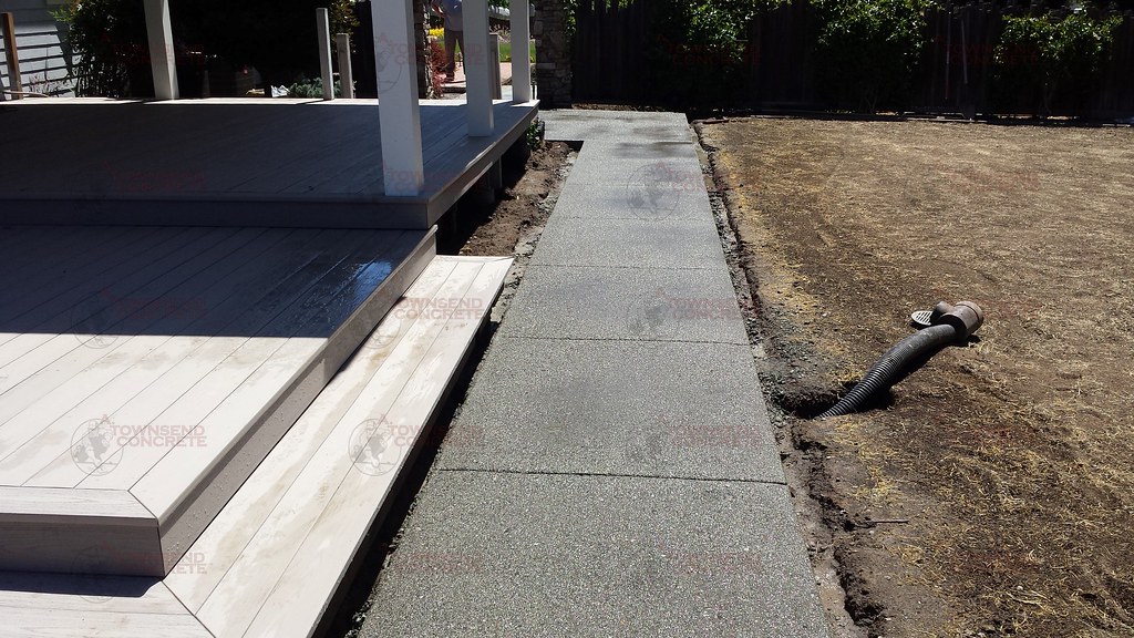 Exposed Aggregate Concrete Walkway Just Finished In Vacaville