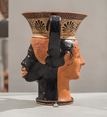 Janiform kantharoi and other figure vases