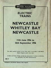 British Railways timetable leaflet NE 9 : 1956 : Electric Trains - Newcastle - Whitley Bay - Newcastle