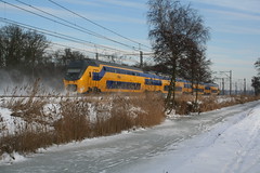 Hevige sneeuwval  zorgt voor een verstoorde dienstregeling; 21 december 2009.
