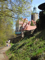 Castle Czocha and dam in Złotniki Lubańskie.