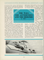 The wall, the advertiser and the designer : article on advertising on London Underground stations 1927 : Advertising Display magazine