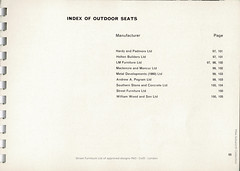 Street Furniture list of approved designs 1963 : CoID : outdoor seating section