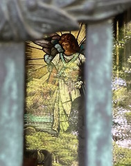 Mausoleum angel glass