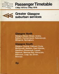 British Rail - Greater Glasgow suburban services timetable 1975