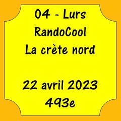 04 - Lurs - RandoCool - La crète nord - 22 avril 2023 - 493e