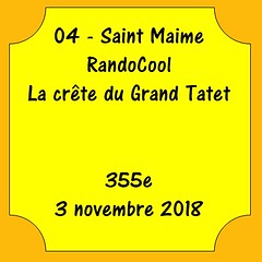 04 - Saint Maime - RandoCool - La crête du Grand Tatet - 2018-11-03