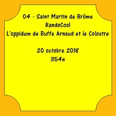 04 - Saint Martin de Brôme - RandoCool - L'oppidum de Buffe Arnaud et le Colostre - 2018-10-20