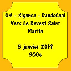 04 - Sigonce - RandoCool - Vers Le Revest Saint Martin - 5 janvier 2019 - 360e