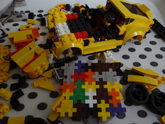 Yellow Lego Toyota Car