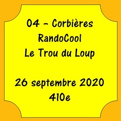 04 – Corbières – RandoCool – Le Trou du Loup – 26 septembre 2020 - 410e