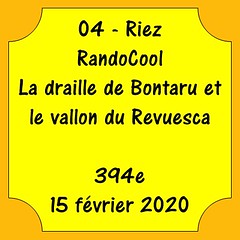 04 - Riez - RandoCool - La Draille de Bontaru et le Vallon de Revuesca - 15 février 2020