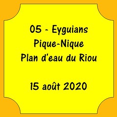 05 - Eyguians - Pique-Nique - Plan d'eau du Riou - 15 août 2020