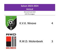 Saison 2023-2024 - U21 Pro League - K.V.K. Ninove - R.W.D.M. : 4-3 (amical)